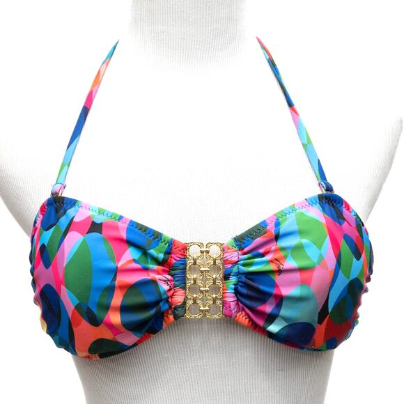 2 Trina Turk Multi-Color Bandeau Bikini Tops Size 4 - Picture 6 of 12